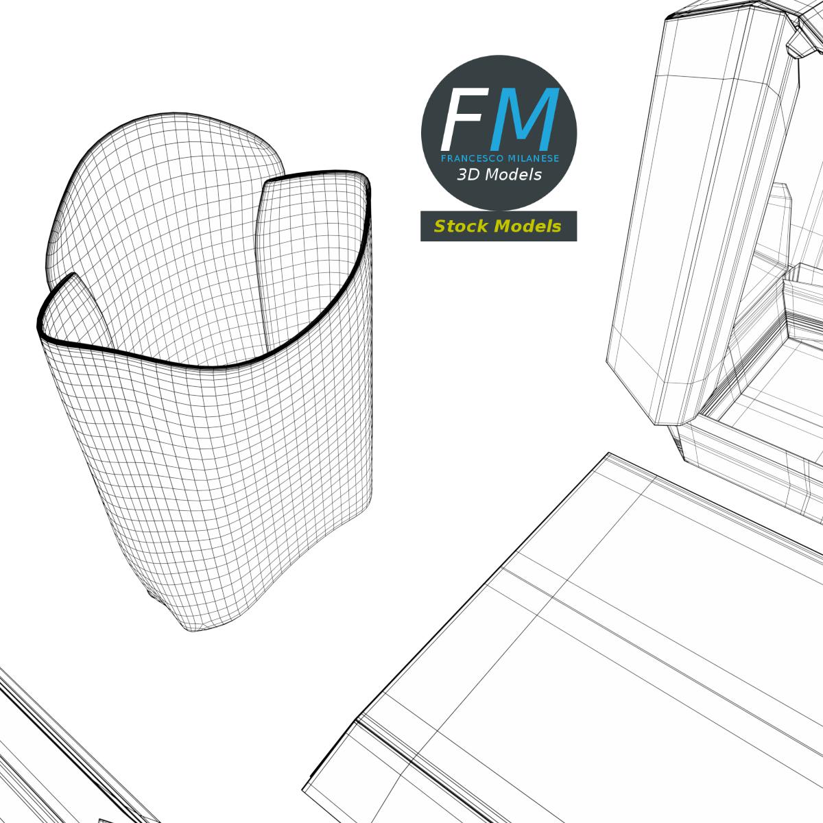 3D-Modell - Leere Fast-Food-Verpackungen - 08