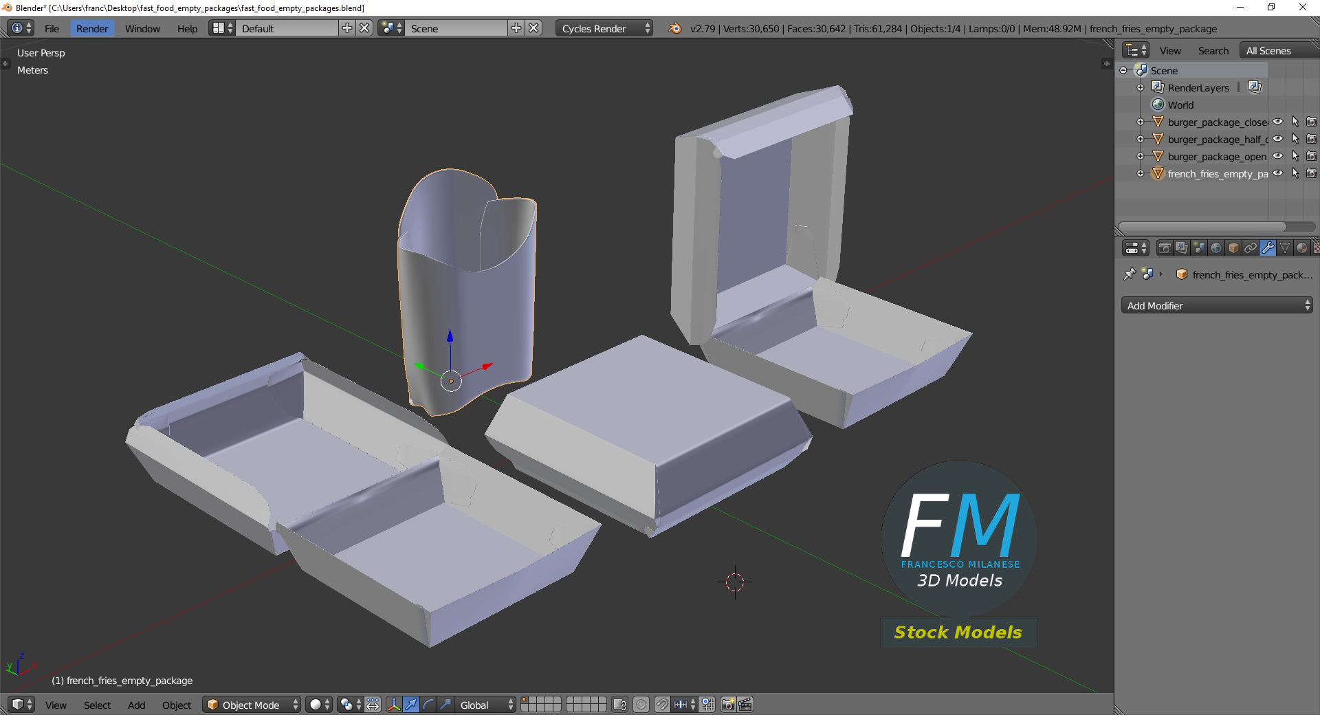 3D-Modell - Leere Fast-Food-Verpackungen - 09