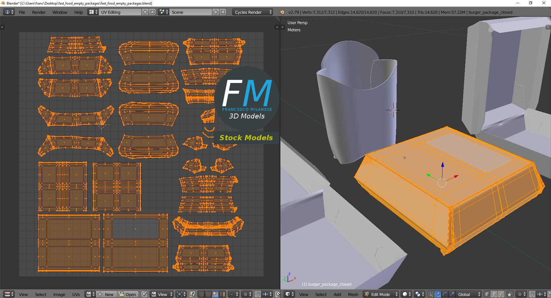 3D-Modell - Leere Fast-Food-Verpackungen - 10