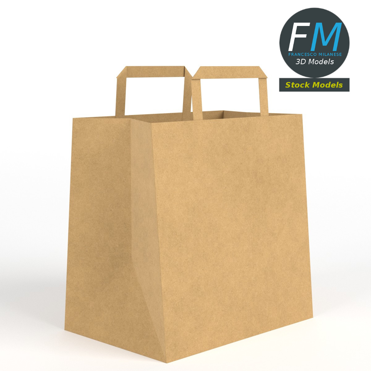 3D-Modell - Fast-Food-Papiertüte - 01