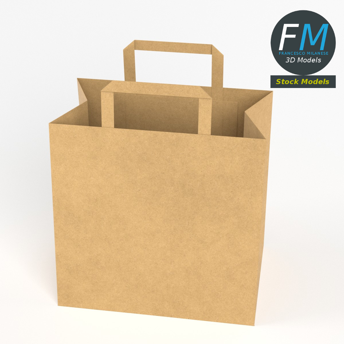 3D-Modell - Fast-Food-Papiertüte - 02