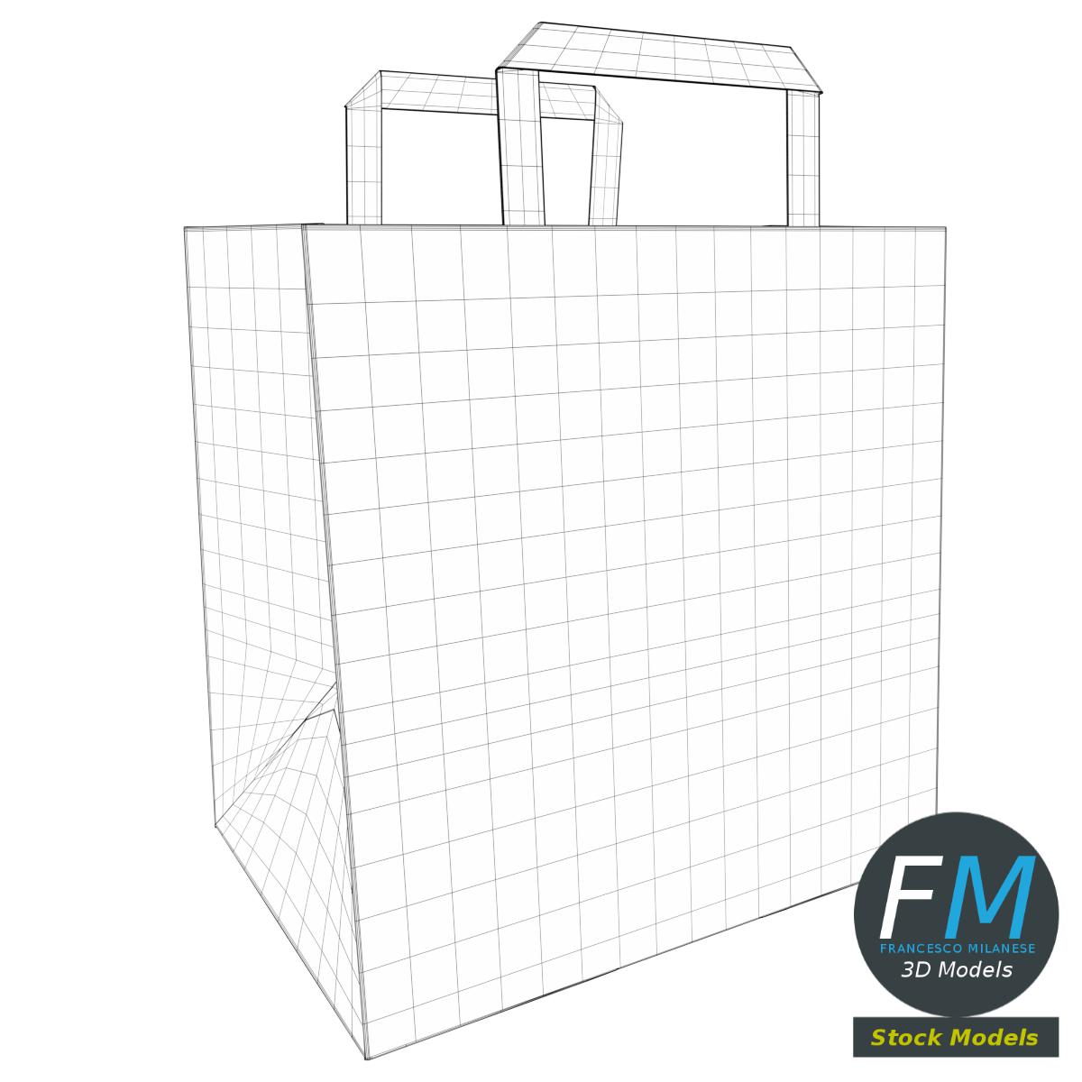 3D-Modell - Fast-Food-Papiertüte - 07