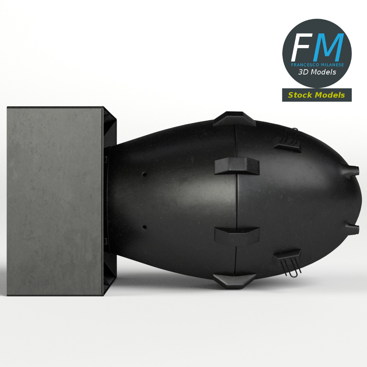 3D-Modell - Fat-Man-Atombombe - 04