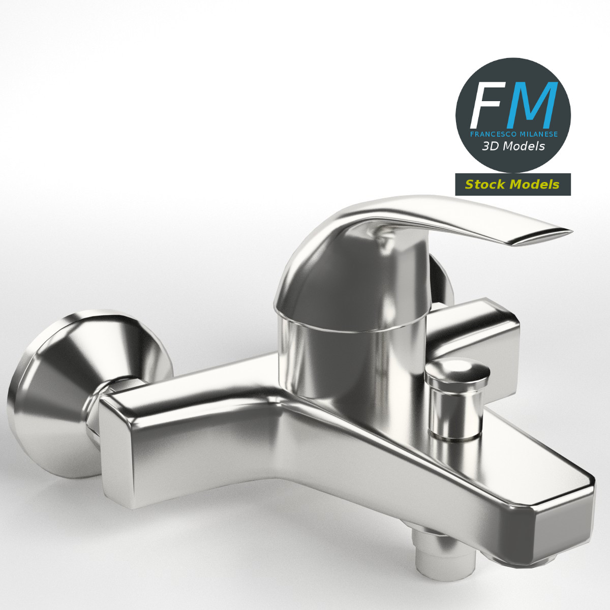 3D-Modell - Einhebel-Wandarmatur - 01