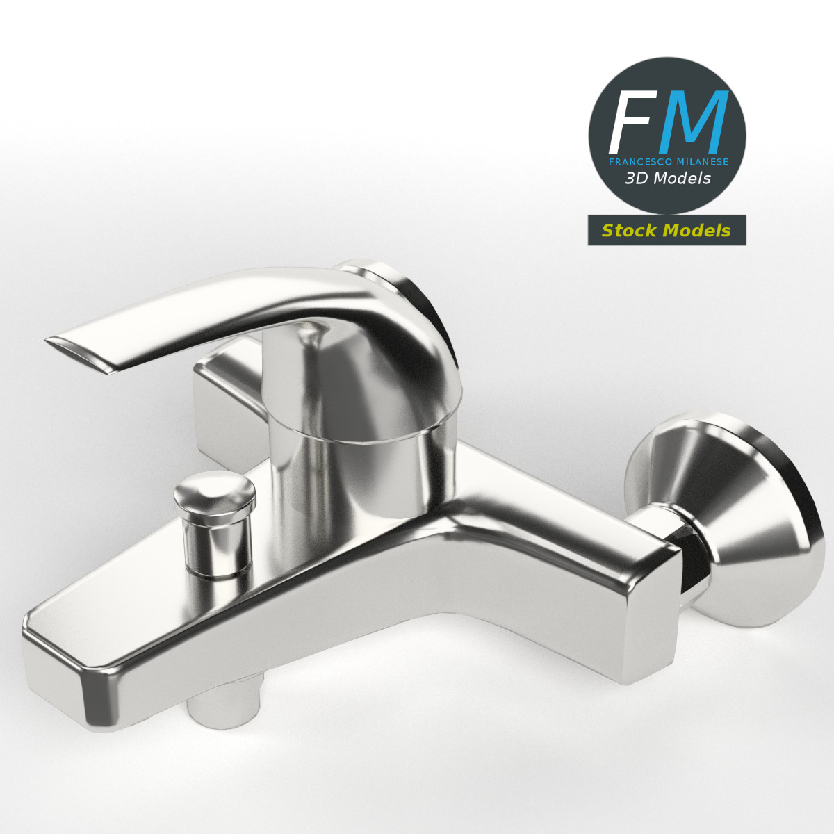 3D-Modell - Einhebel-Wandarmatur - 02