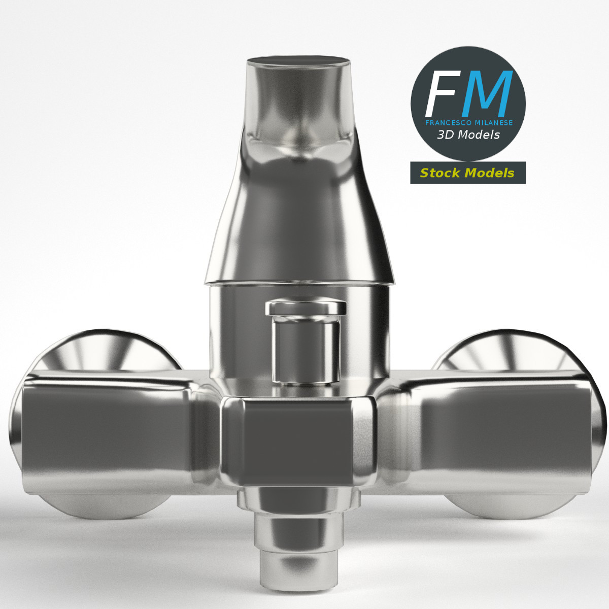 3D-Modell - Einhebel-Wandarmatur - 03