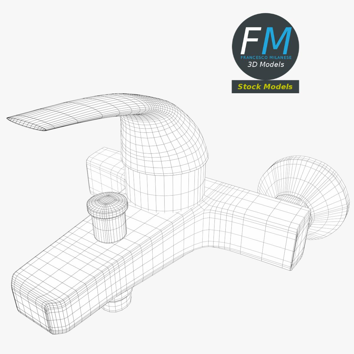 3D-Modell - Einhebel-Wandarmatur - 07