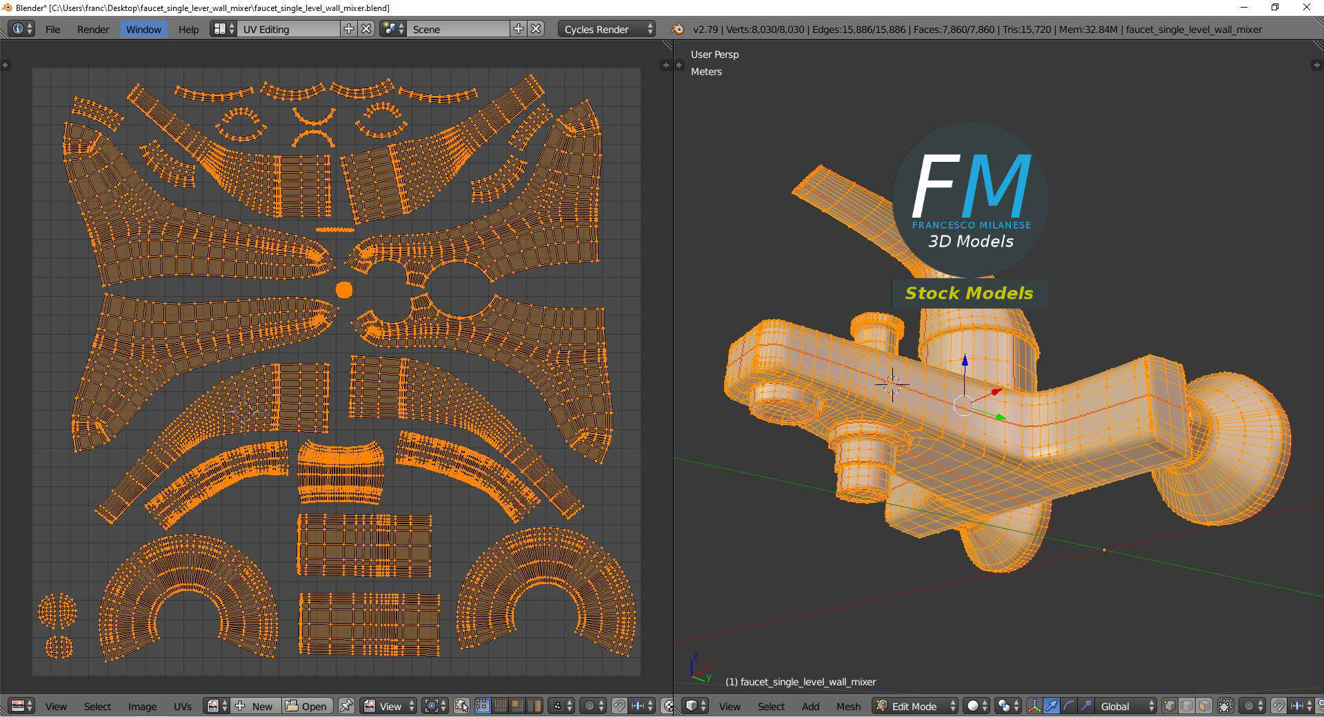 3D-Modell - Einhebel-Wandarmatur - 10