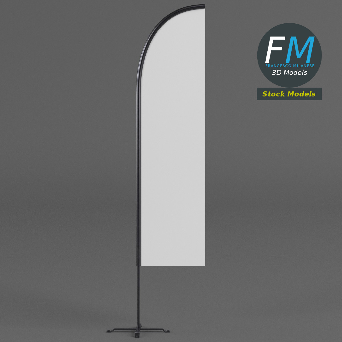 3D-Modell - Beachflag - 01