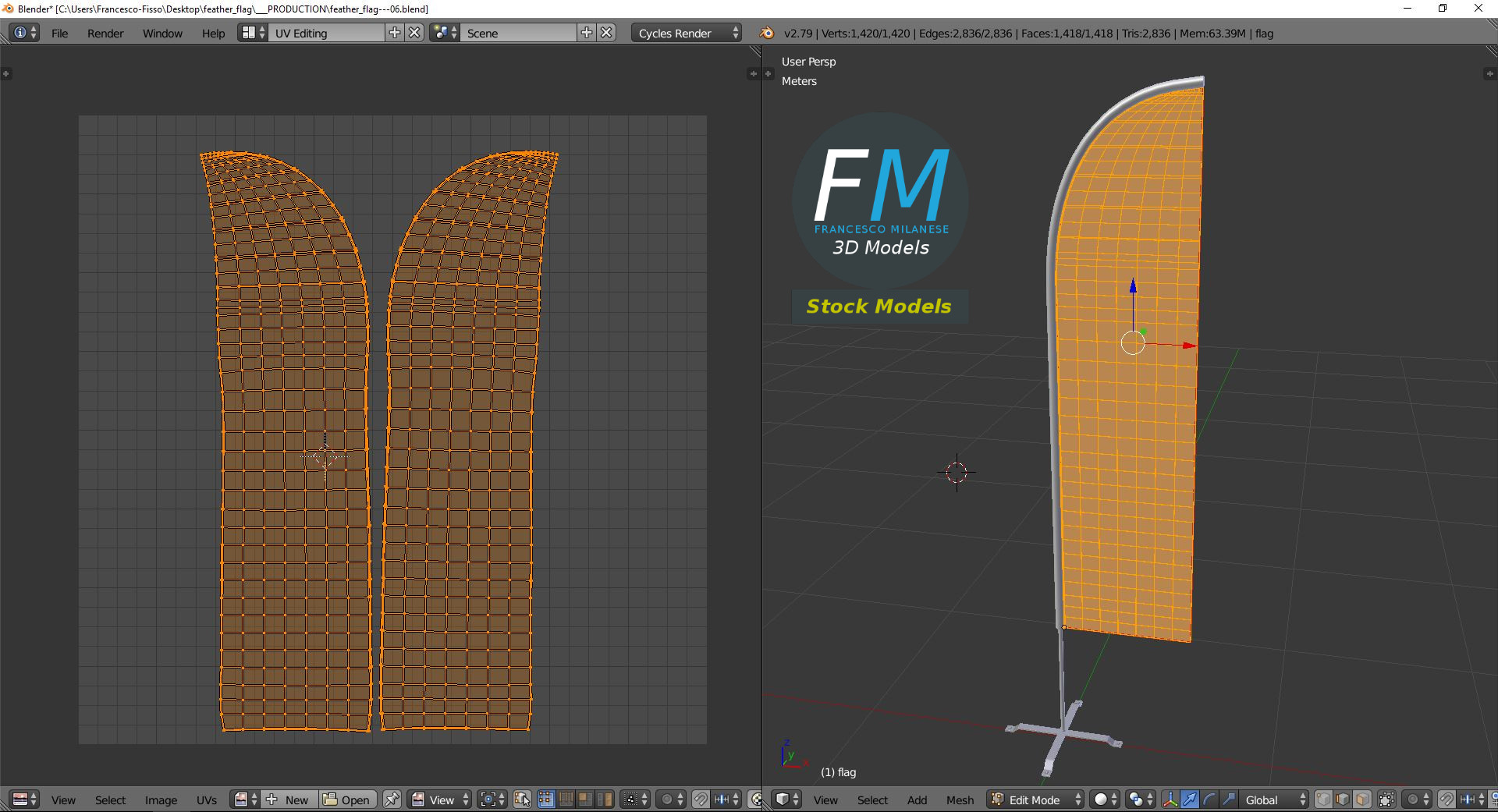 3D-Modell - Beachflag - 10