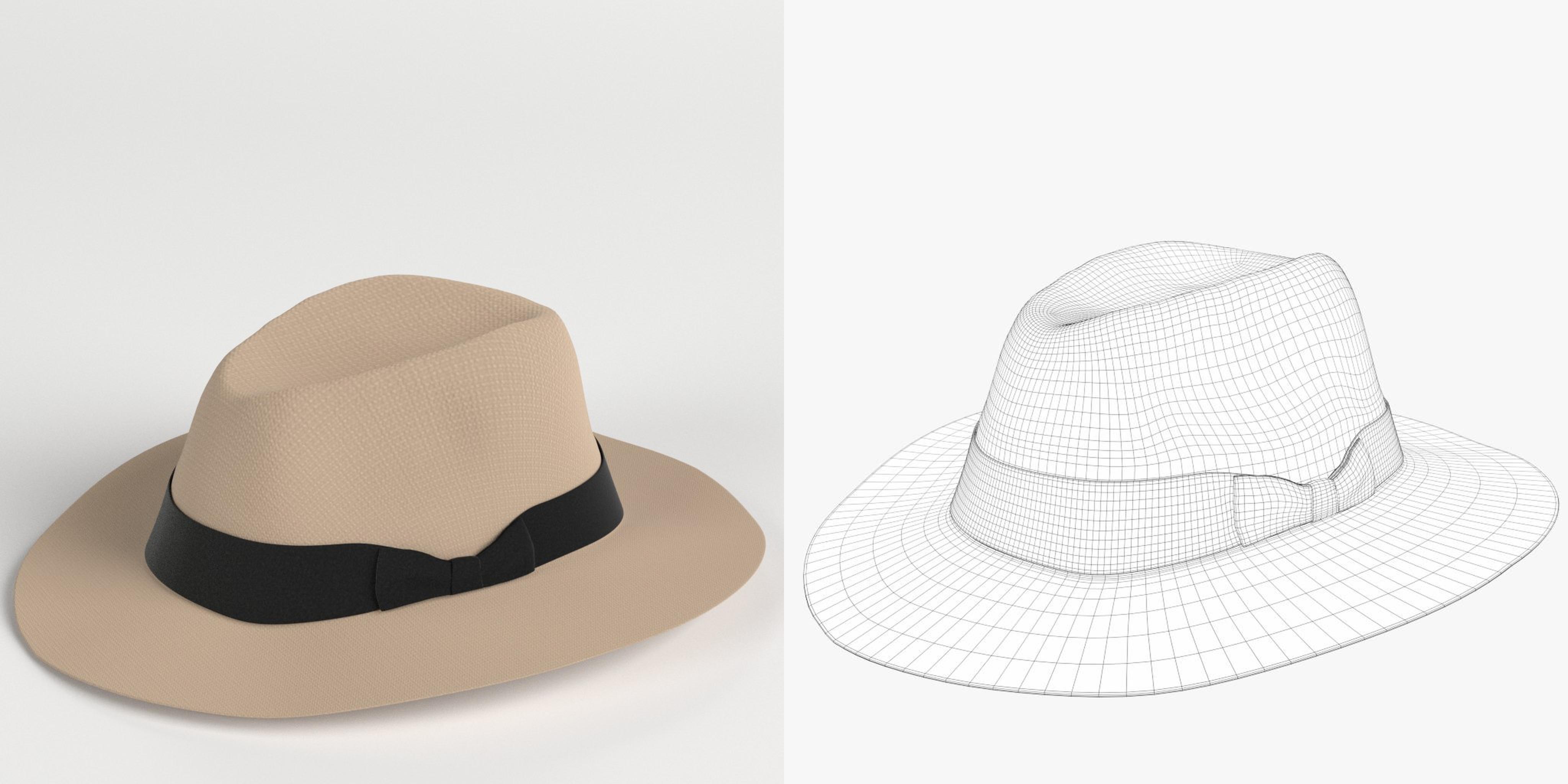 3D-Modell - Panama-Fedora-Hut