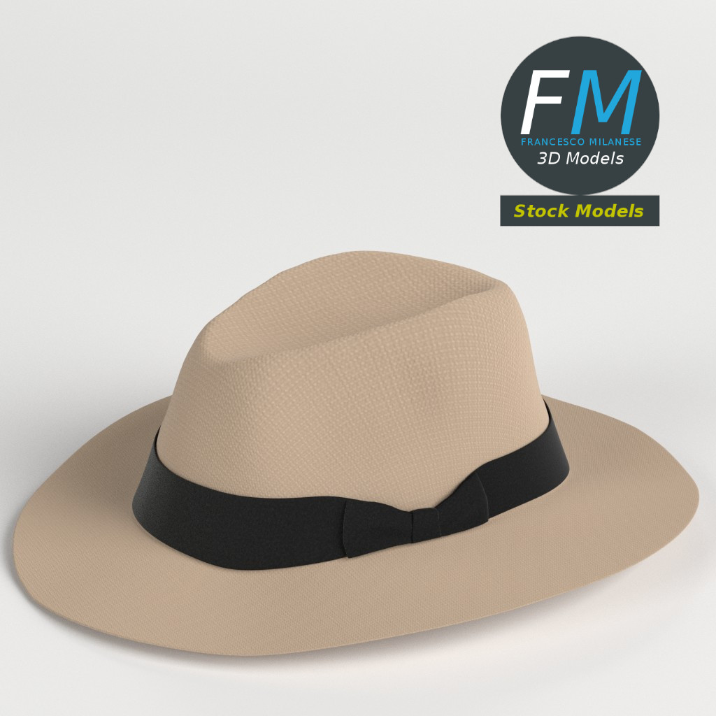 3D-Modell - Panama-Fedora-Hut - 01