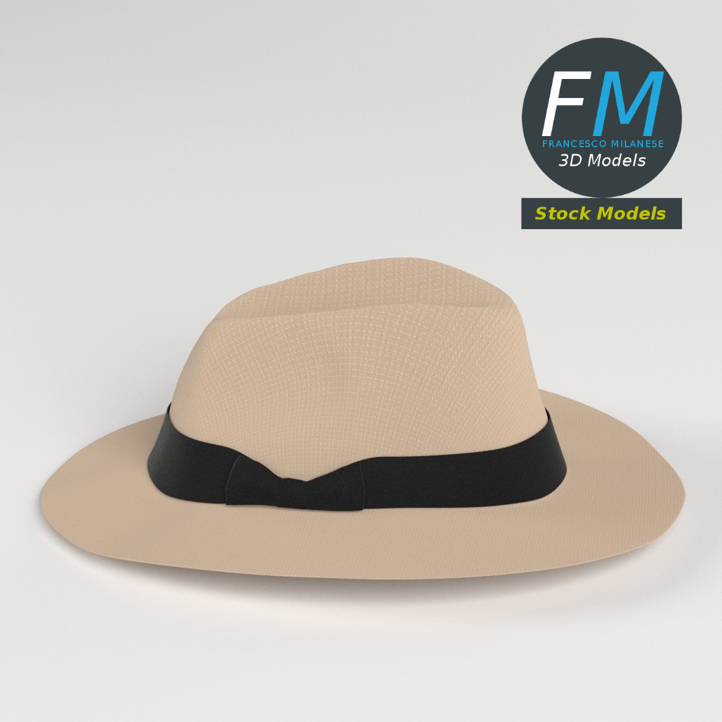 3D-Modell - Panama-Fedora-Hut - 02