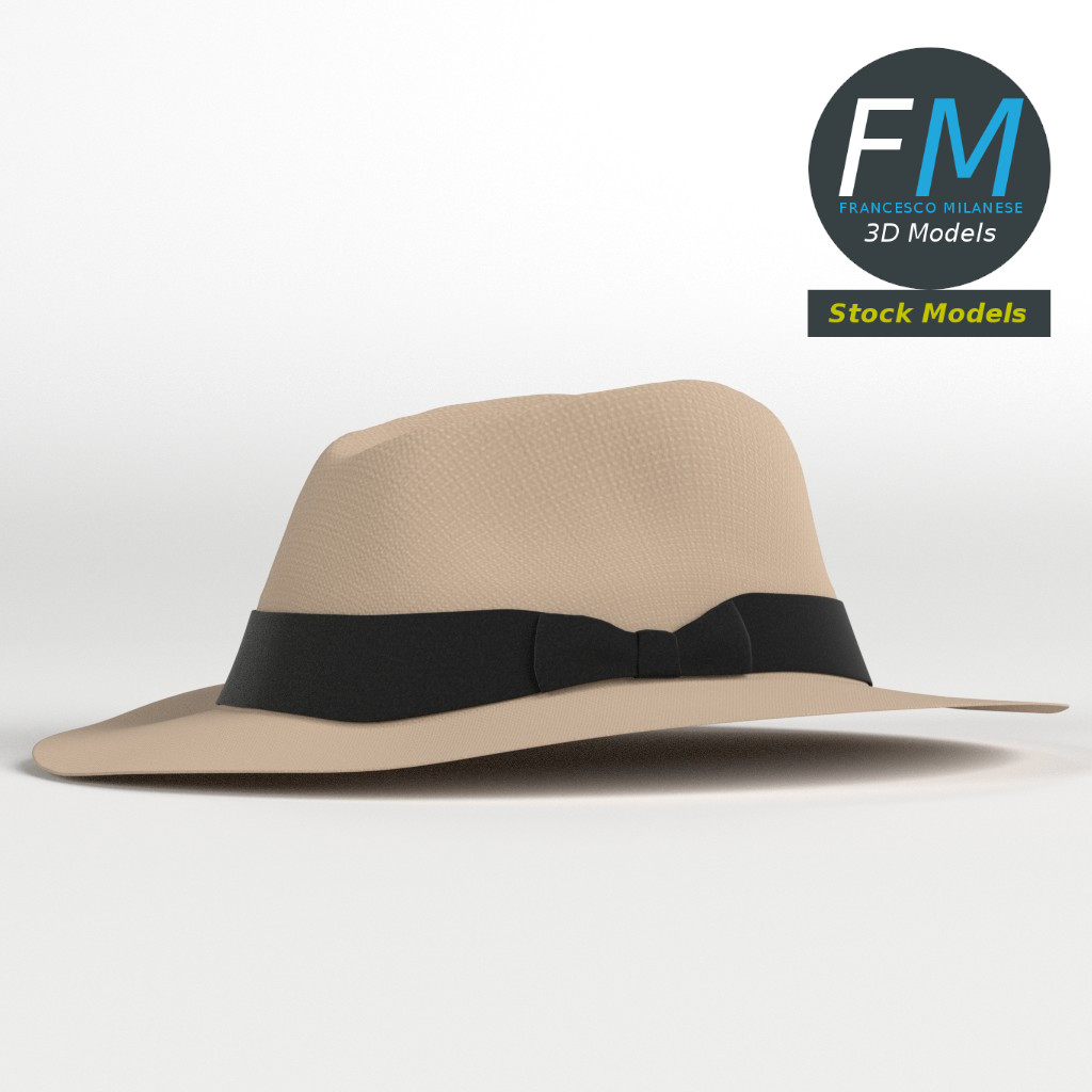 3D-Modell - Panama-Fedora-Hut - 03