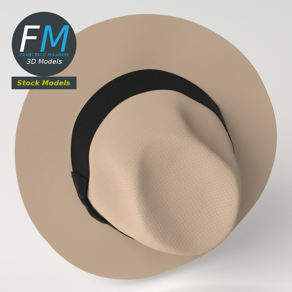 3D-Modell - Panama-Fedora-Hut - 05