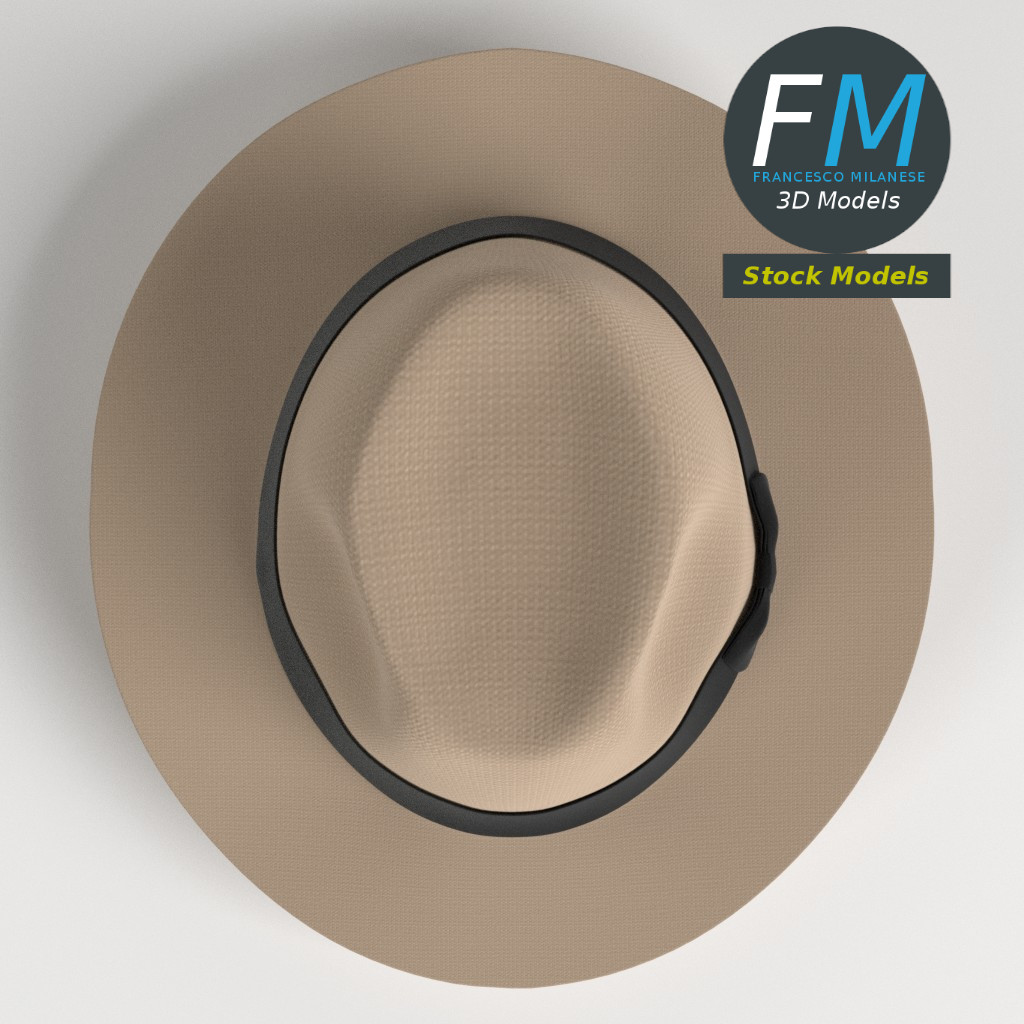3D-Modell - Panama-Fedora-Hut - 06