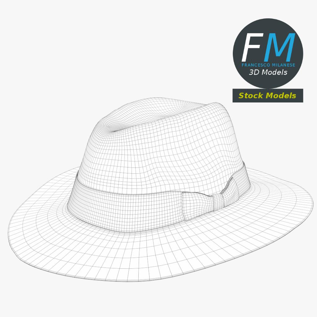 3D-Modell - Panama-Fedora-Hut - 07