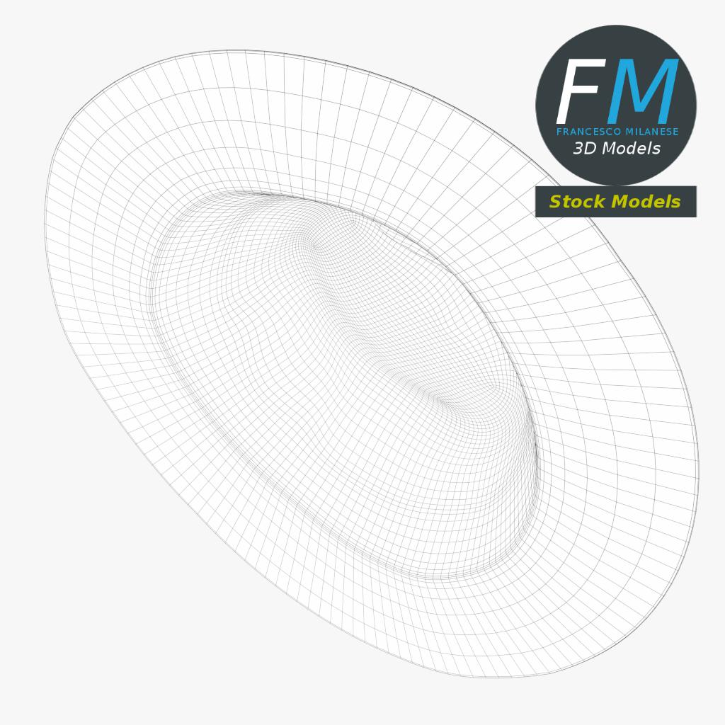 3D-Modell - Panama-Fedora-Hut - 08