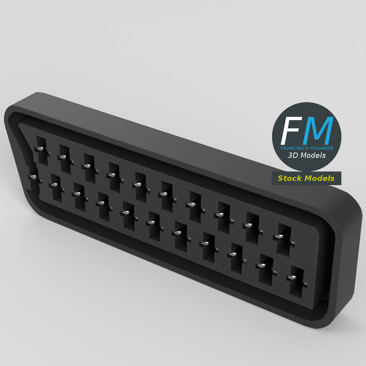 3D-Modell - SCART-Buchse - 02