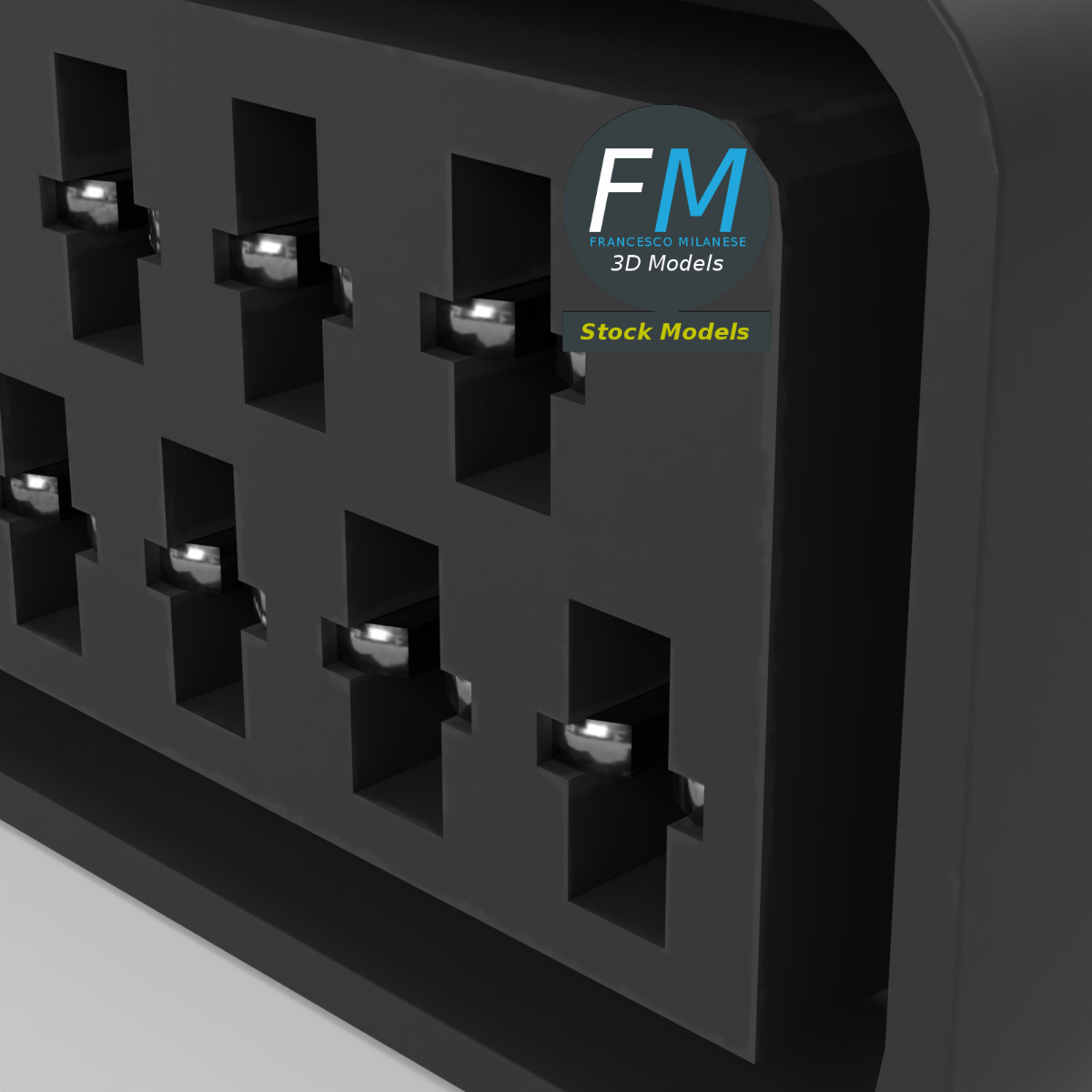 3D-Modell - SCART-Buchse - 05