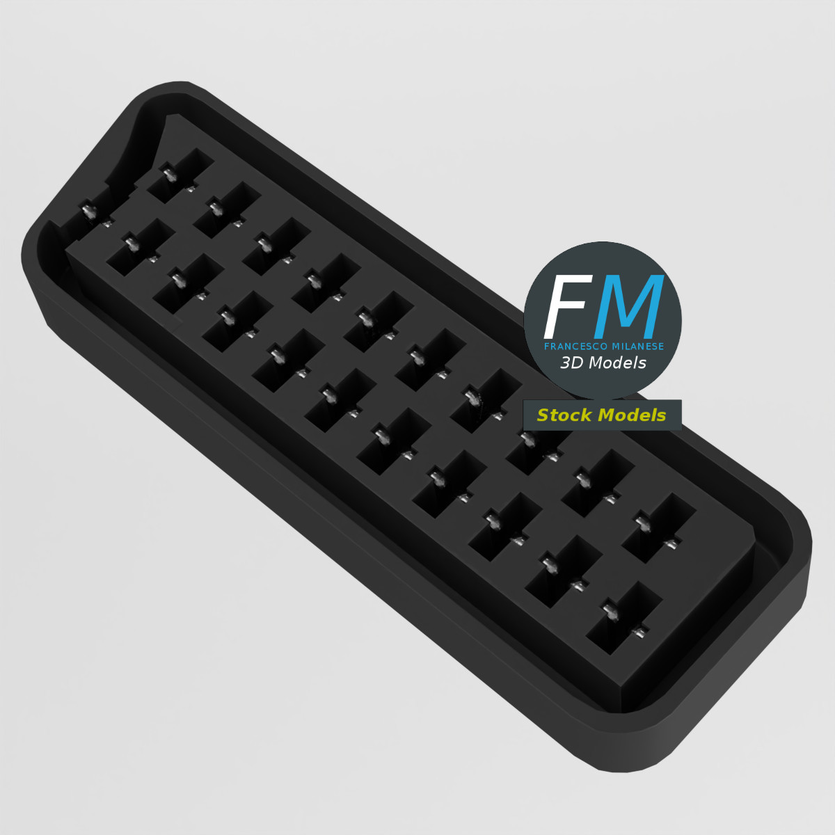 3D-Modell - SCART-Buchse - 06
