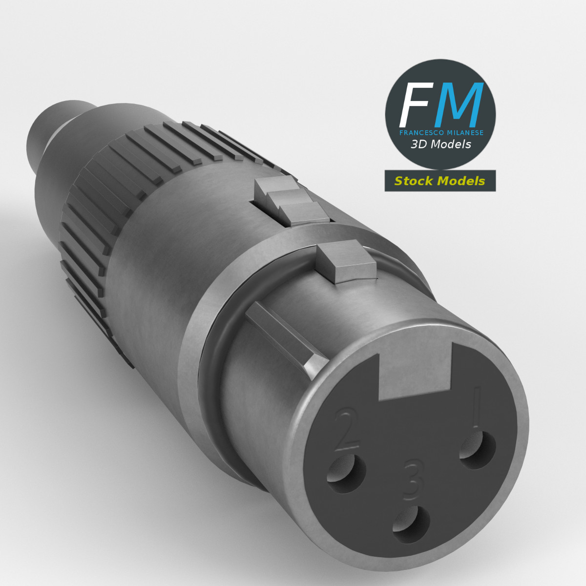 3D-Modell - XLR-Audiobuchse - 01
