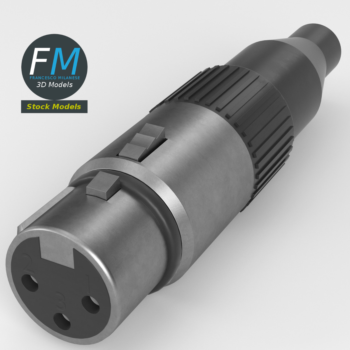 3D-Modell - XLR-Audiobuchse - 02