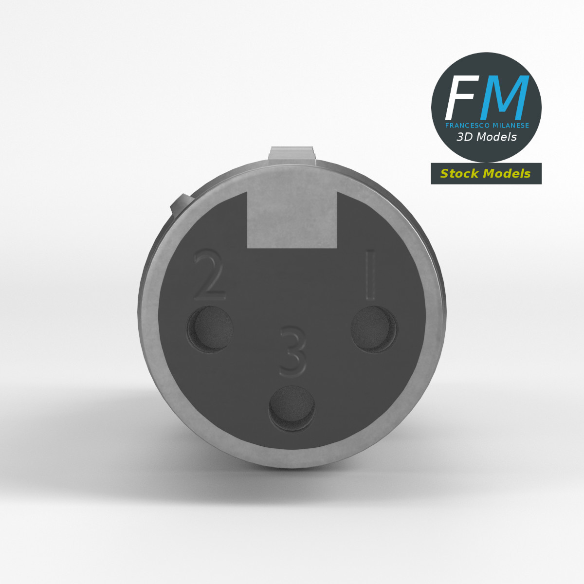 3D-Modell - XLR-Audiobuchse - 03