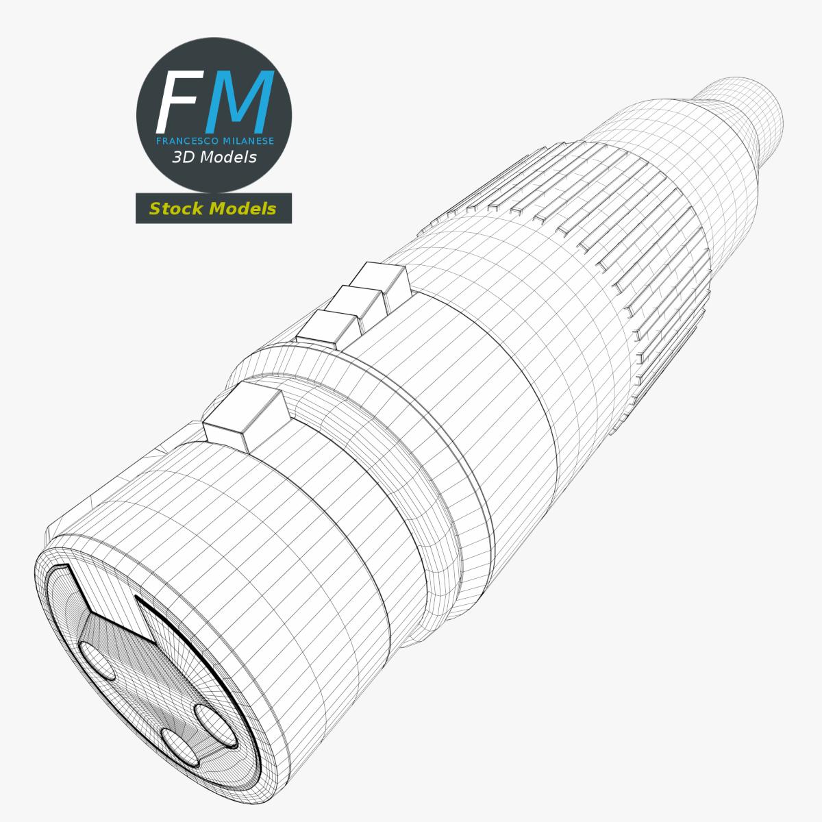 3D-Modell - XLR-Audiobuchse - 07