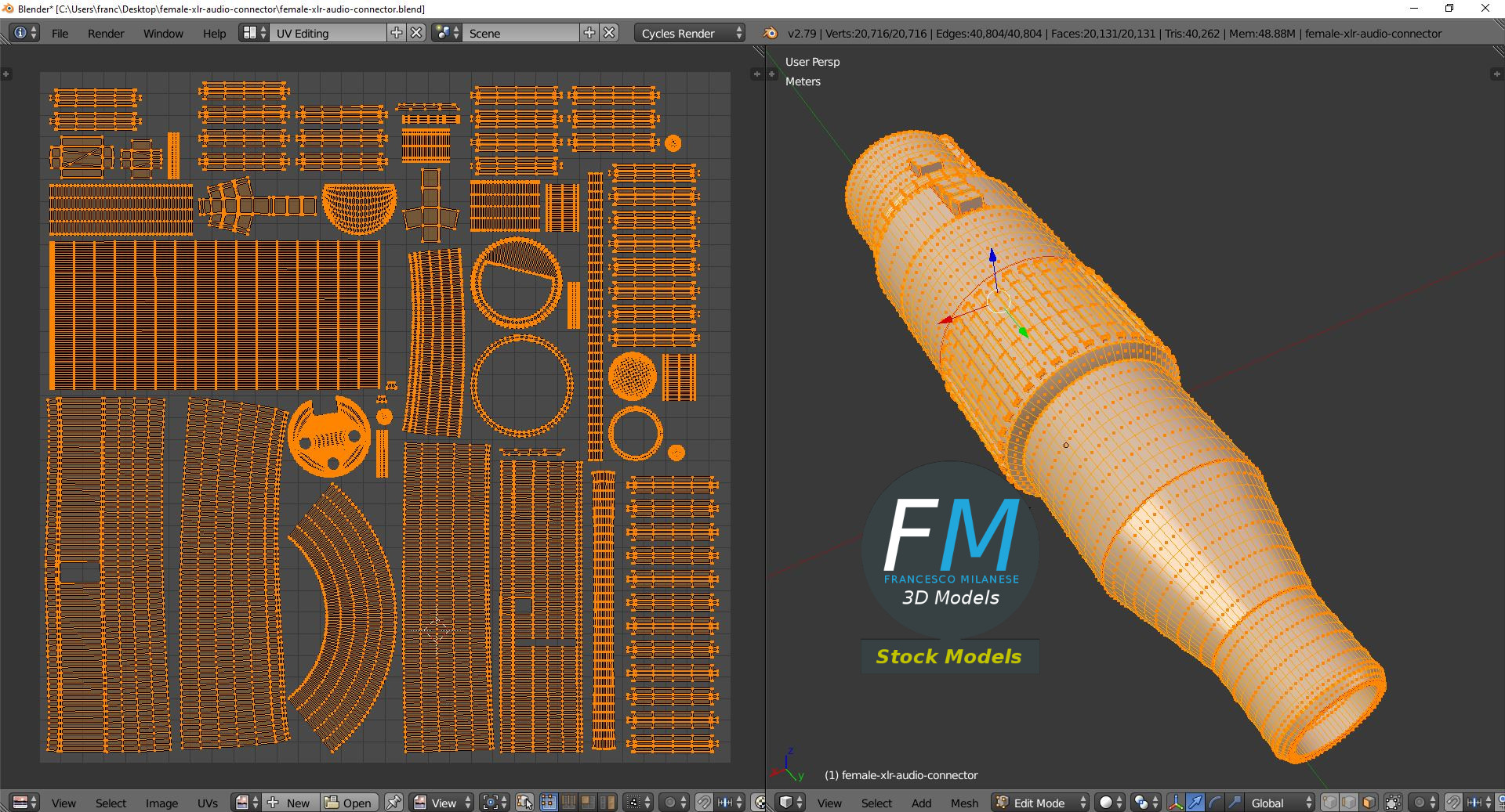 3D-Modell - XLR-Audiobuchse - 10