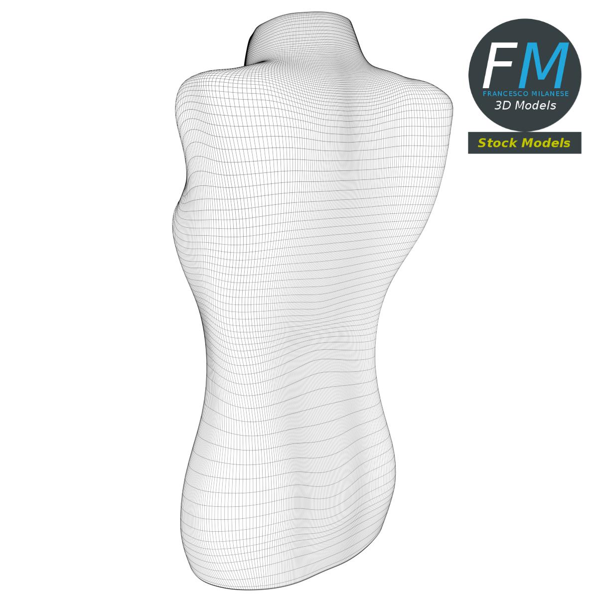 3D-Modell - Weibliche Halbfigur-Schaufensterpuppe - 08