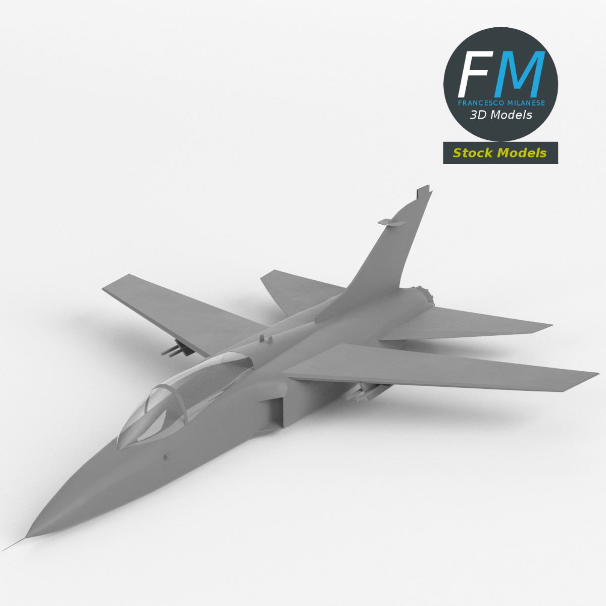 3D-Modell - Basismodell eines Kampfflugzeugs - 01