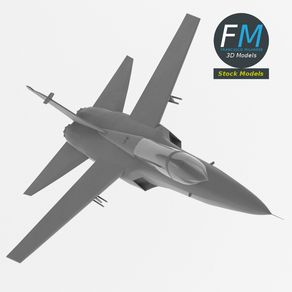 3D-Modell - Basismodell eines Kampfflugzeugs - 06