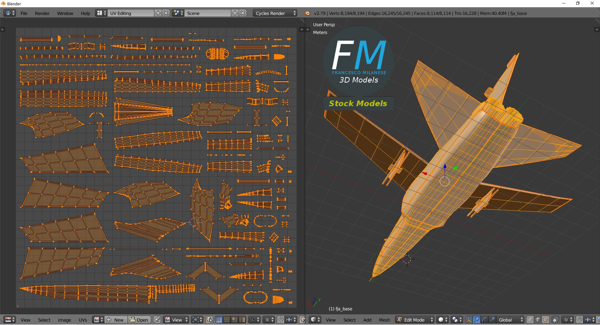 3D-Modell - Basismodell eines Kampfflugzeugs - 10