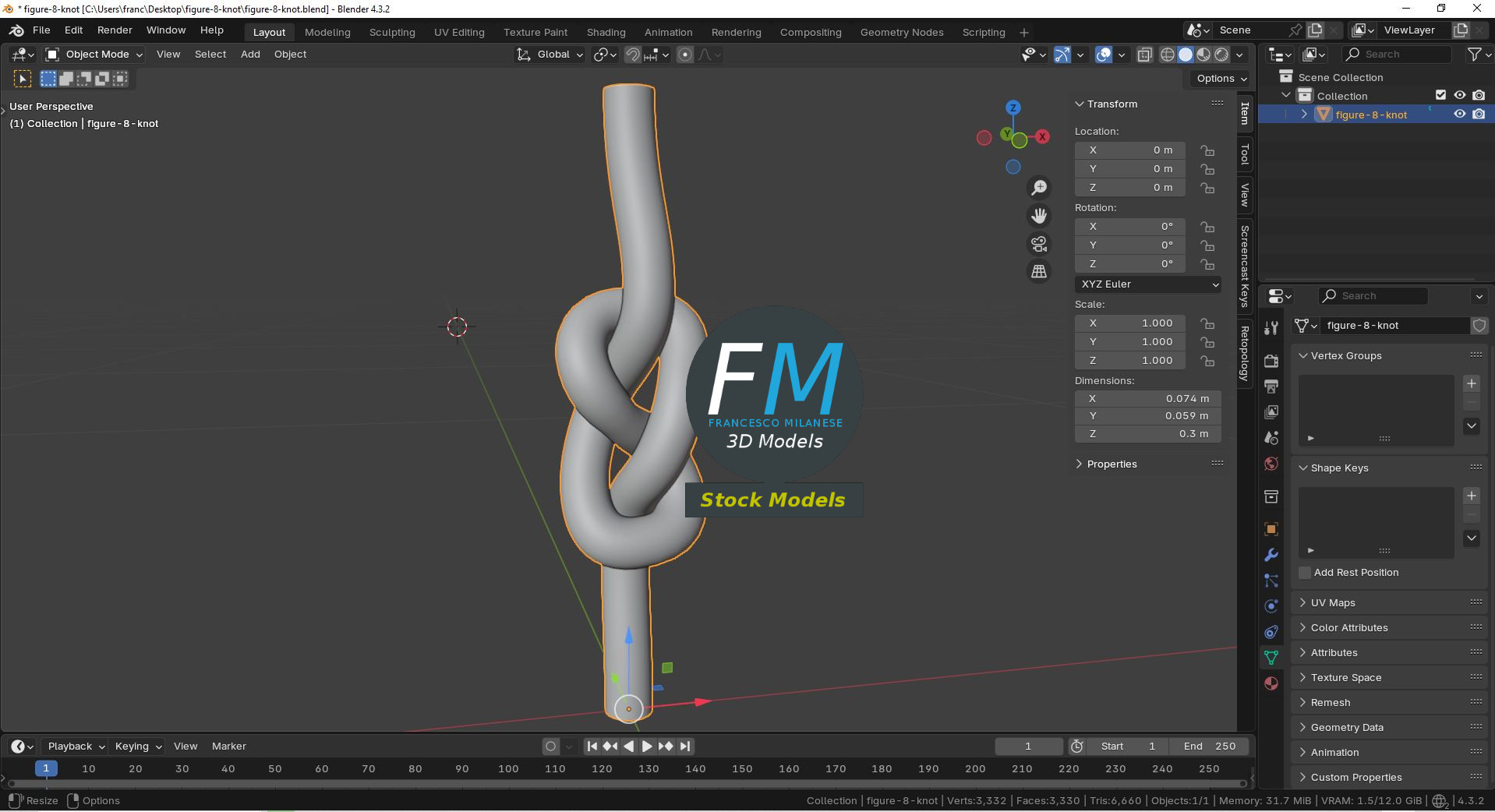 3D-Modell - Achterknoten - 09