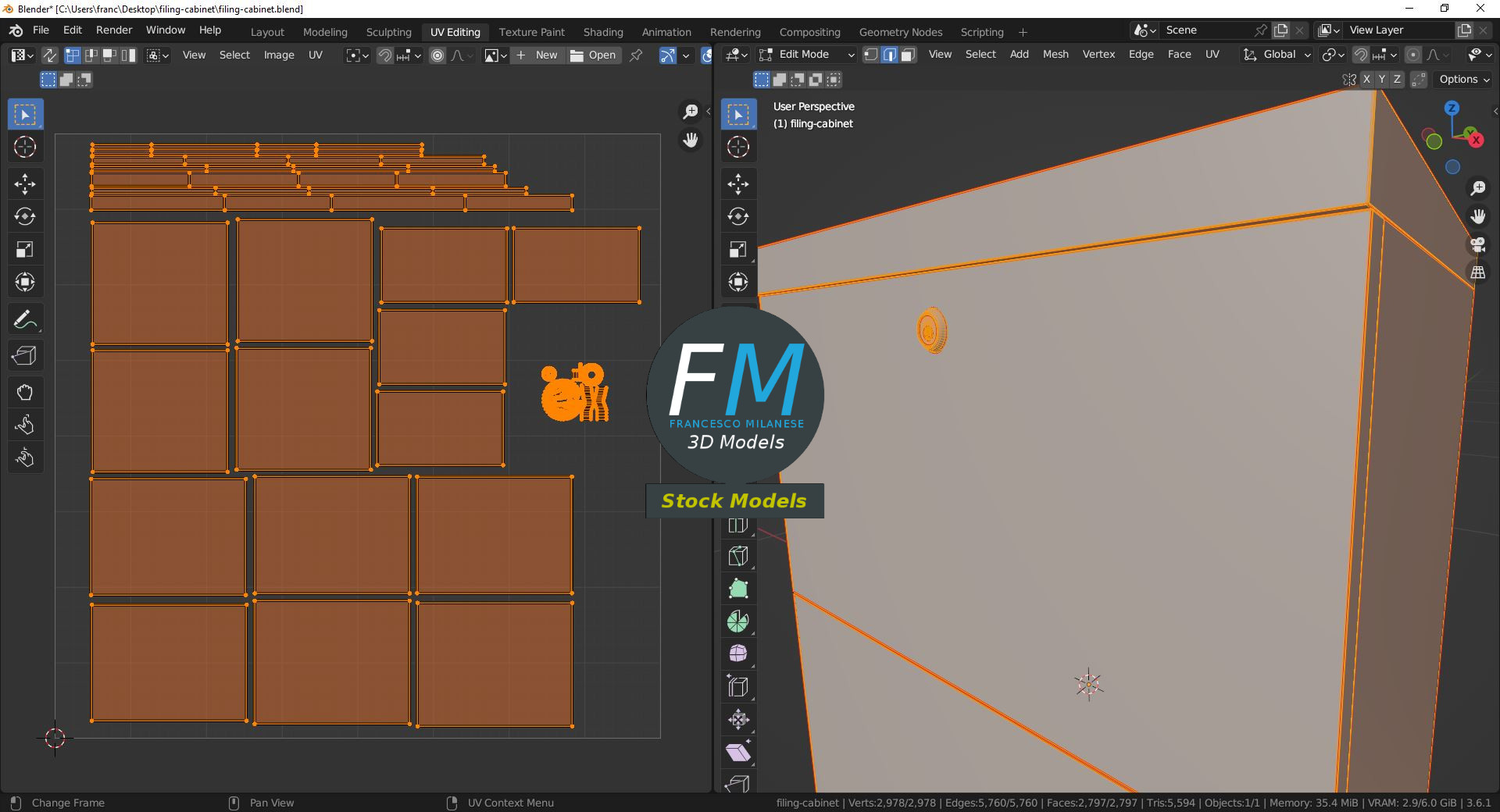 3D-Modell - Aktenschrank - 10
