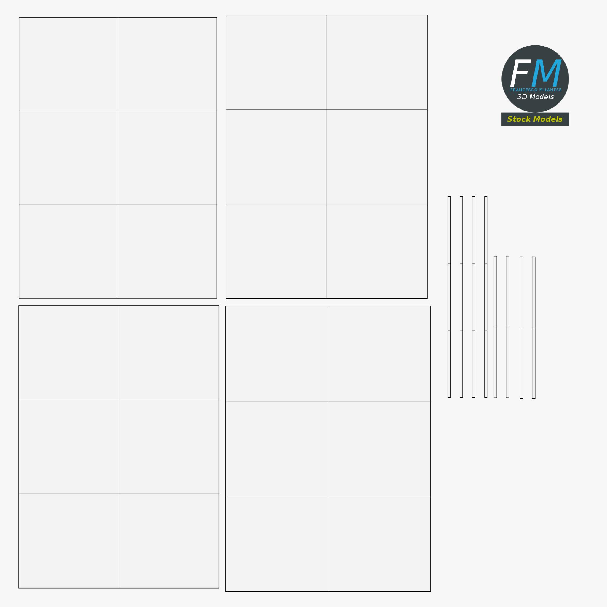 3D-Modell - Aktenschrank mit Glastüren - 12 3D-Modell - Aktenschrank mit Glastüren - 12