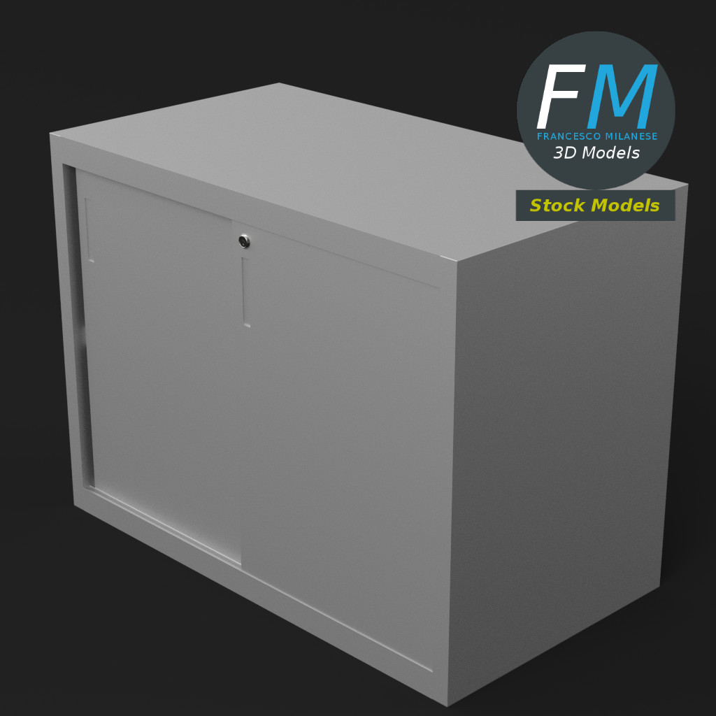 3D-Modell - Aktenschrank mit Schiebetüren - 05