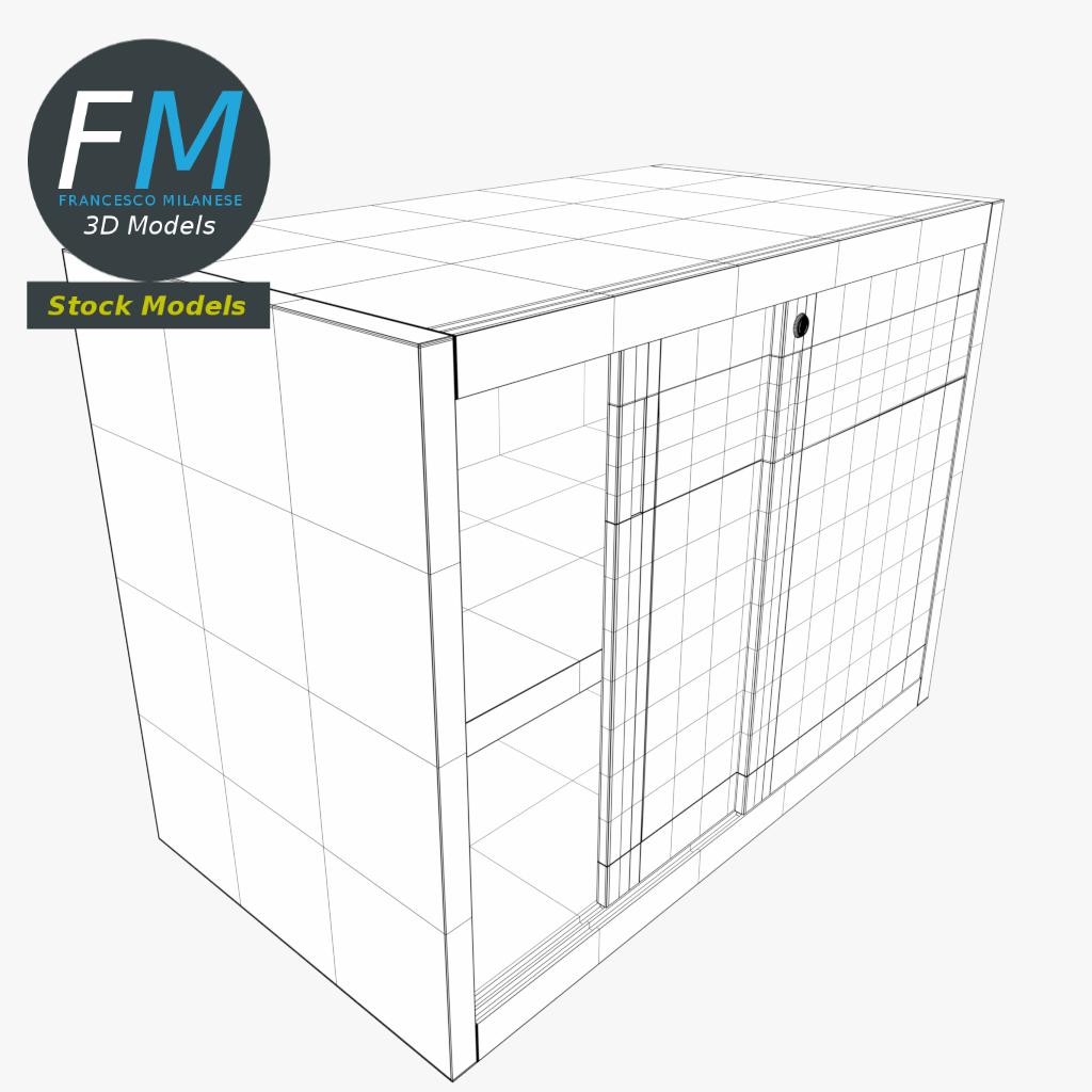 3D-Modell - Aktenschrank mit Schiebetüren - 07