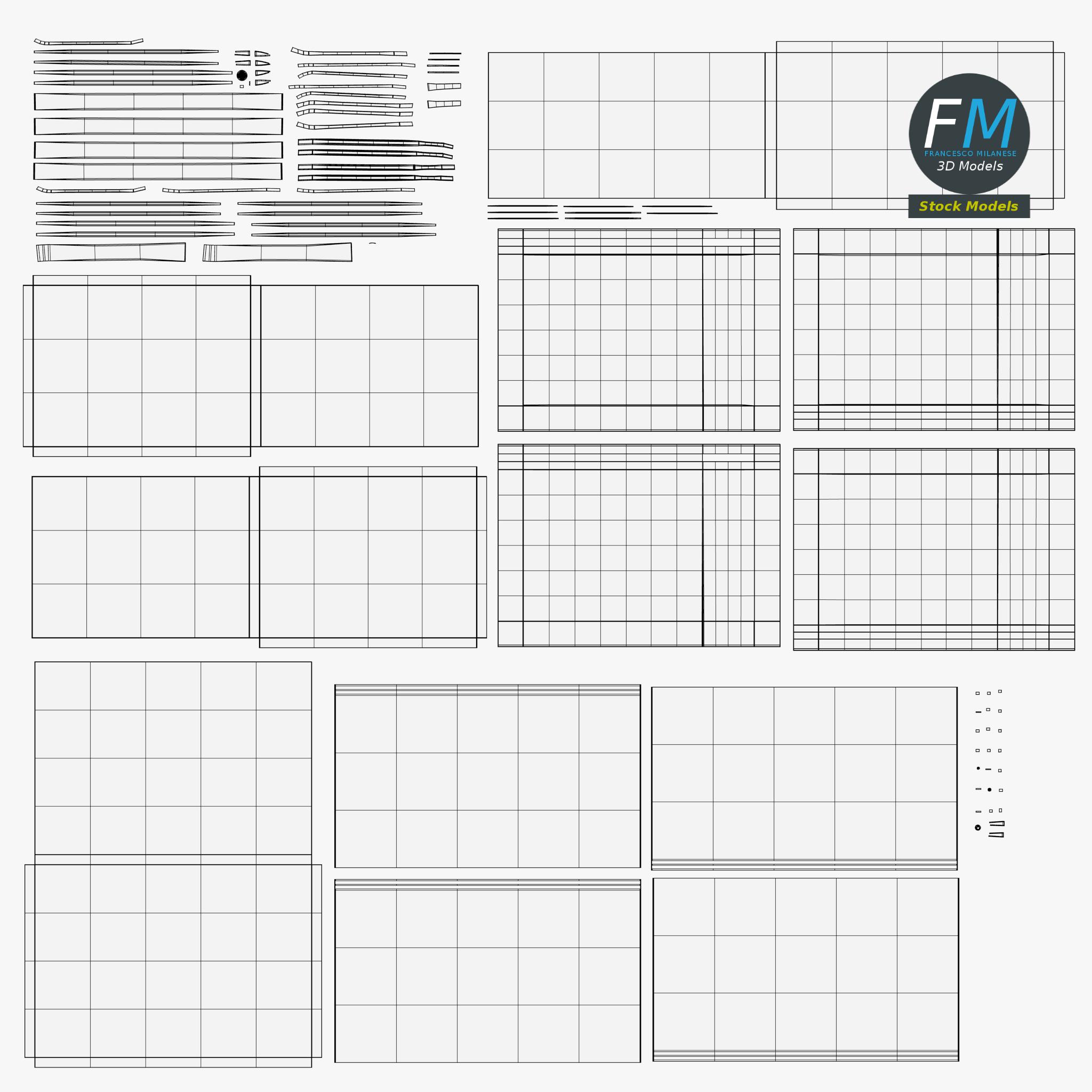 3D-Modell - Aktenschrank mit Schiebetüren - 11 3D-Modell - Aktenschrank mit Schiebetüren - 11