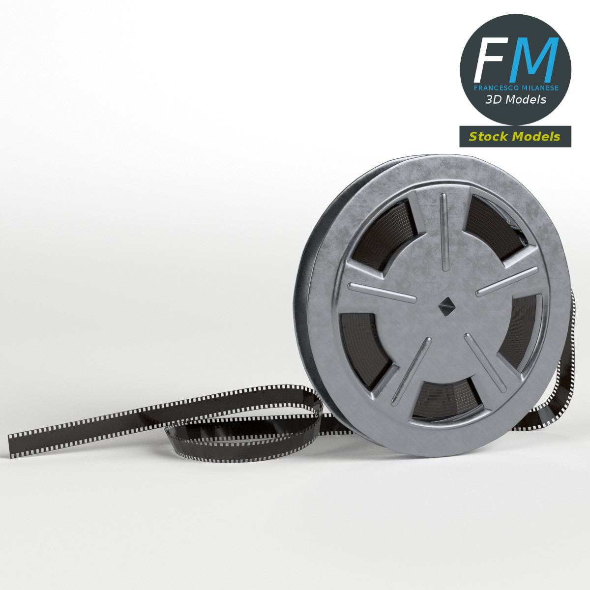3D-Modell - Filmspule mit Filmstreifen - 01