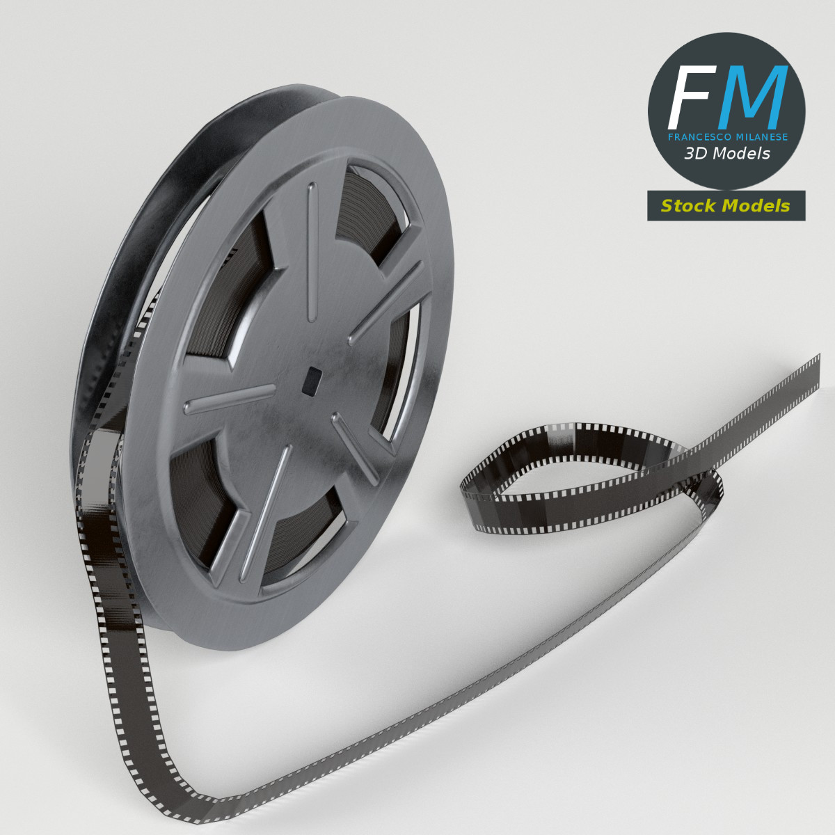 3D-Modell - Filmspule mit Filmstreifen - 02