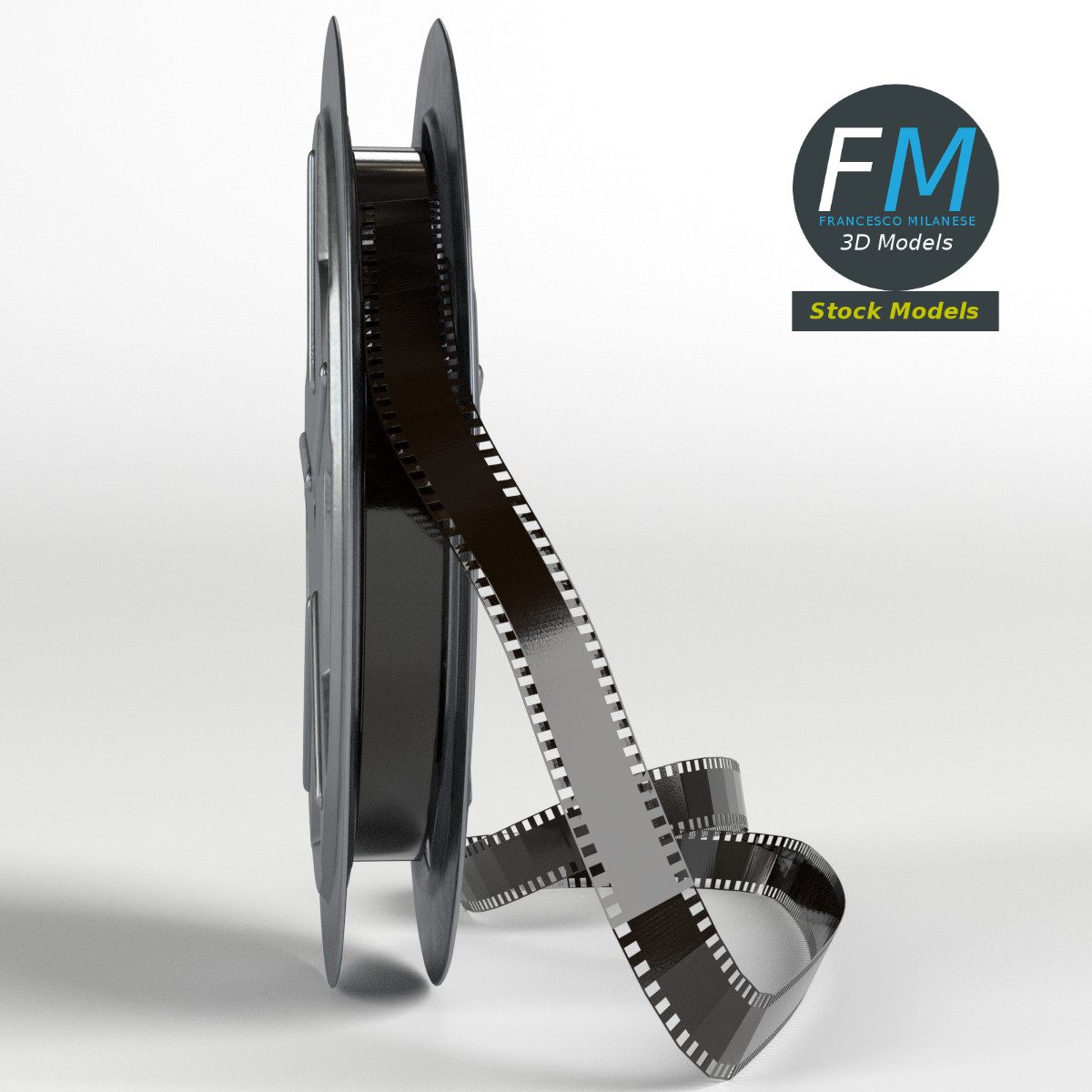3D-Modell - Filmspule mit Filmstreifen - 03