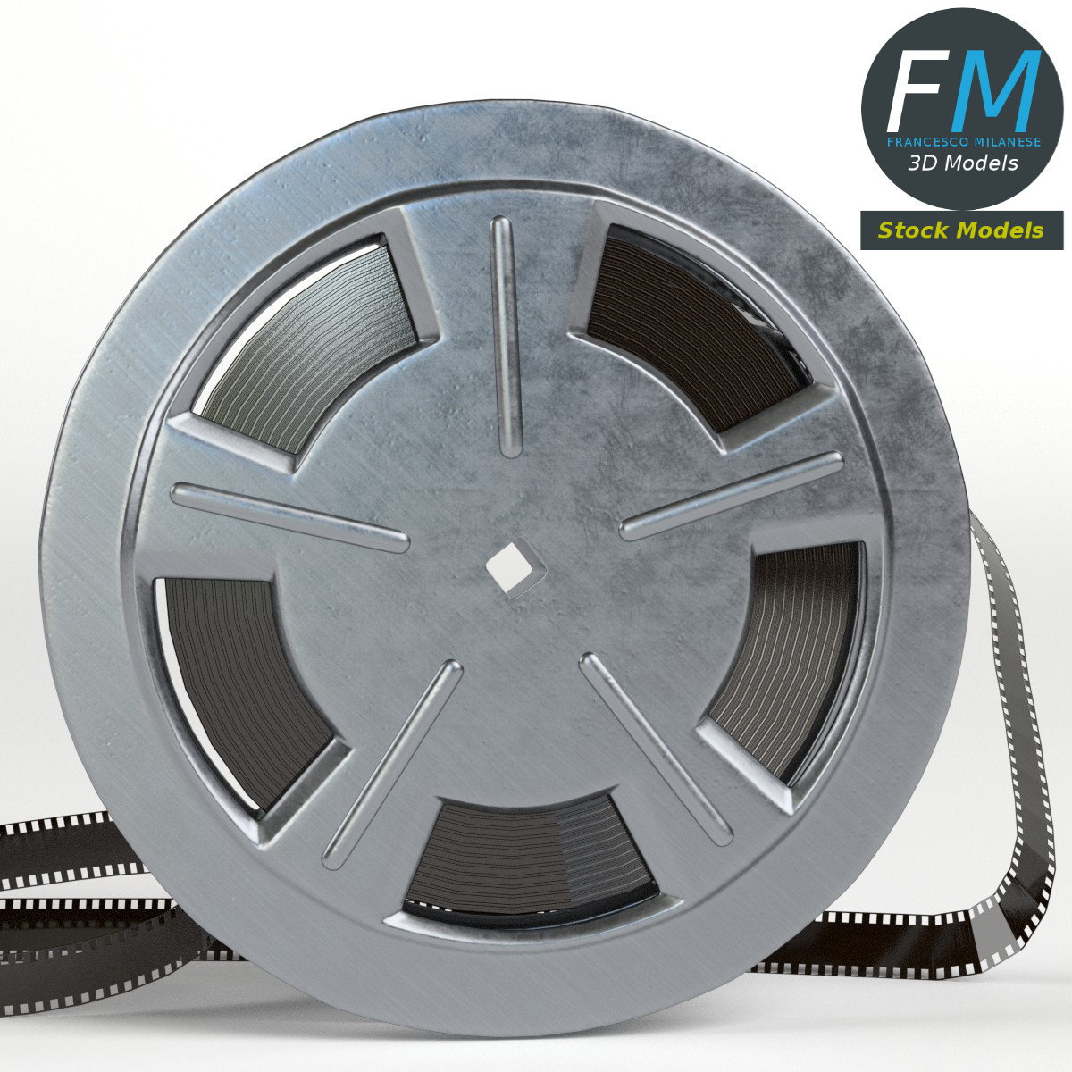 3D-Modell - Filmspule mit Filmstreifen - 04