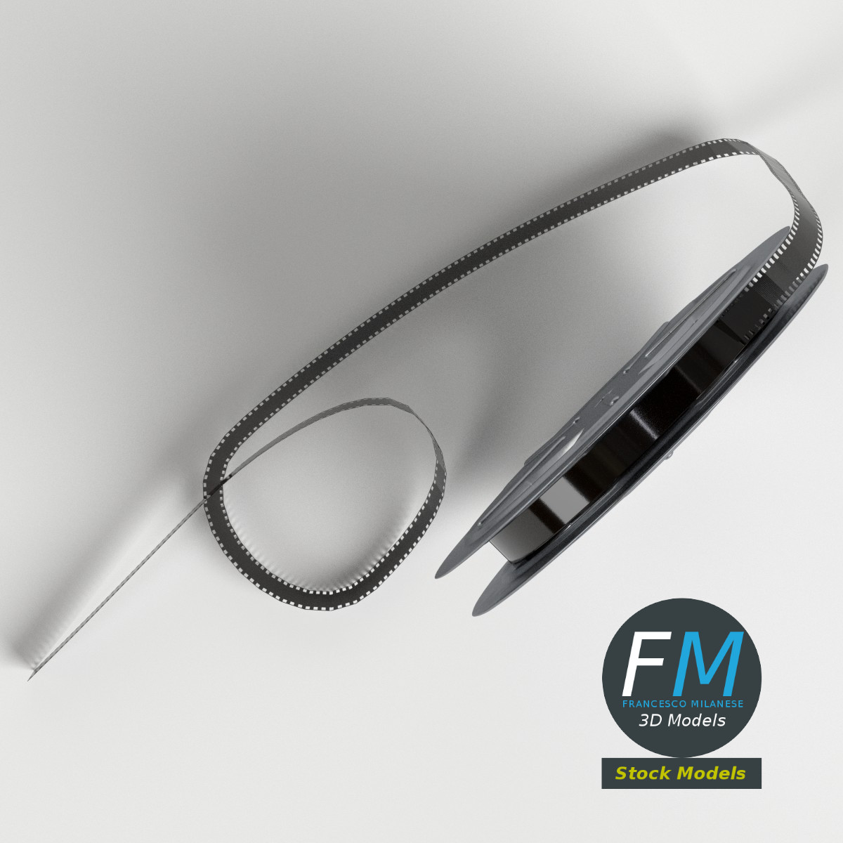 3D-Modell - Filmspule mit Filmstreifen - 06