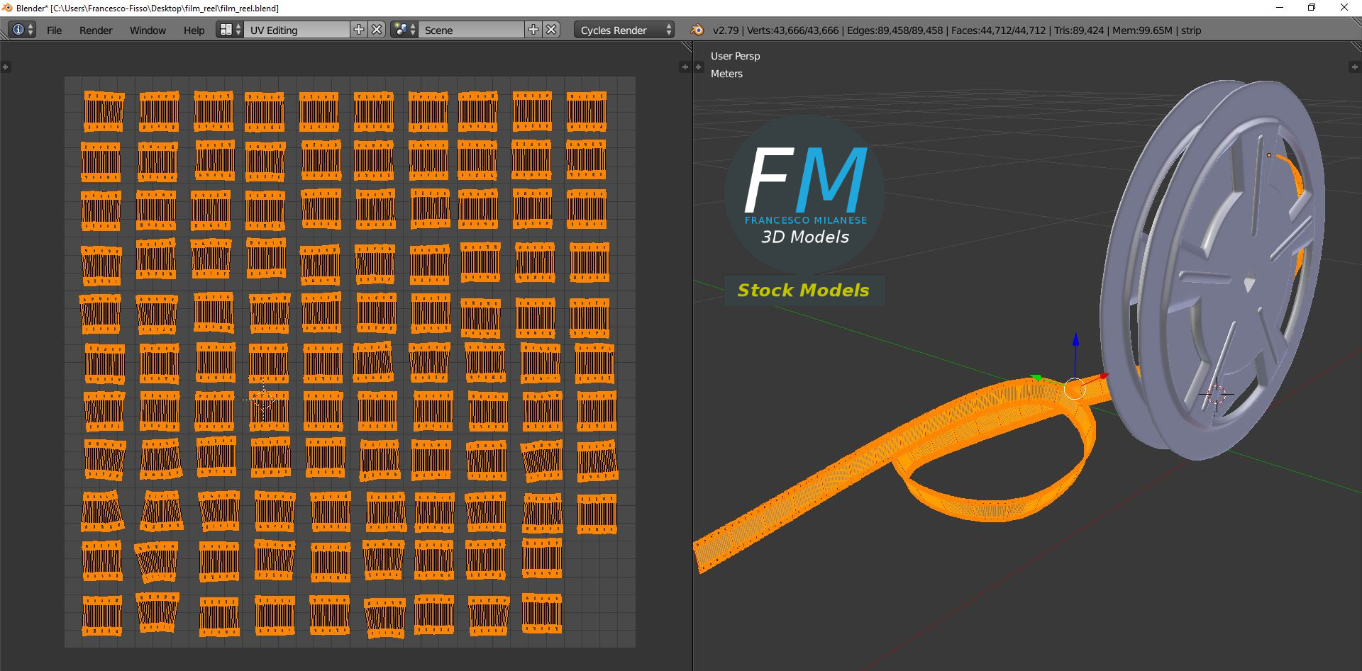 3D-Modell - Filmspule mit Filmstreifen - 10