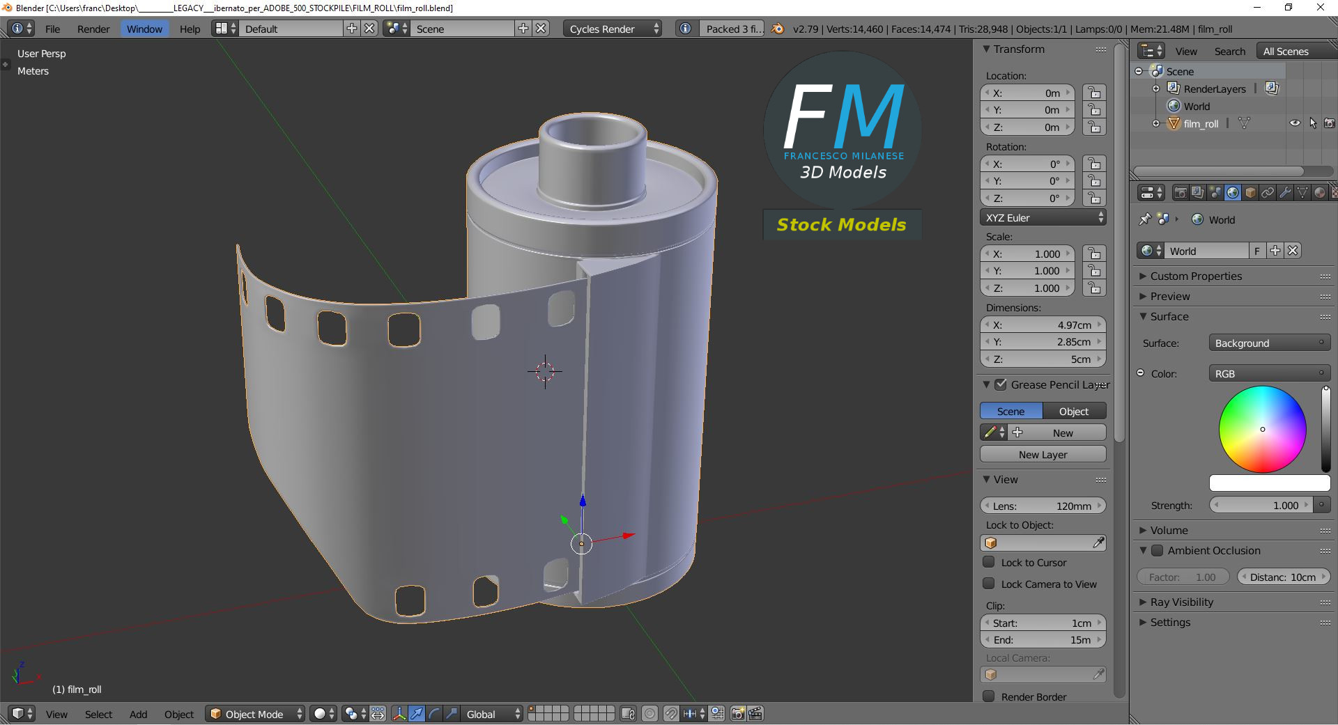 3D-Modell - Fotofilmrolle - 09