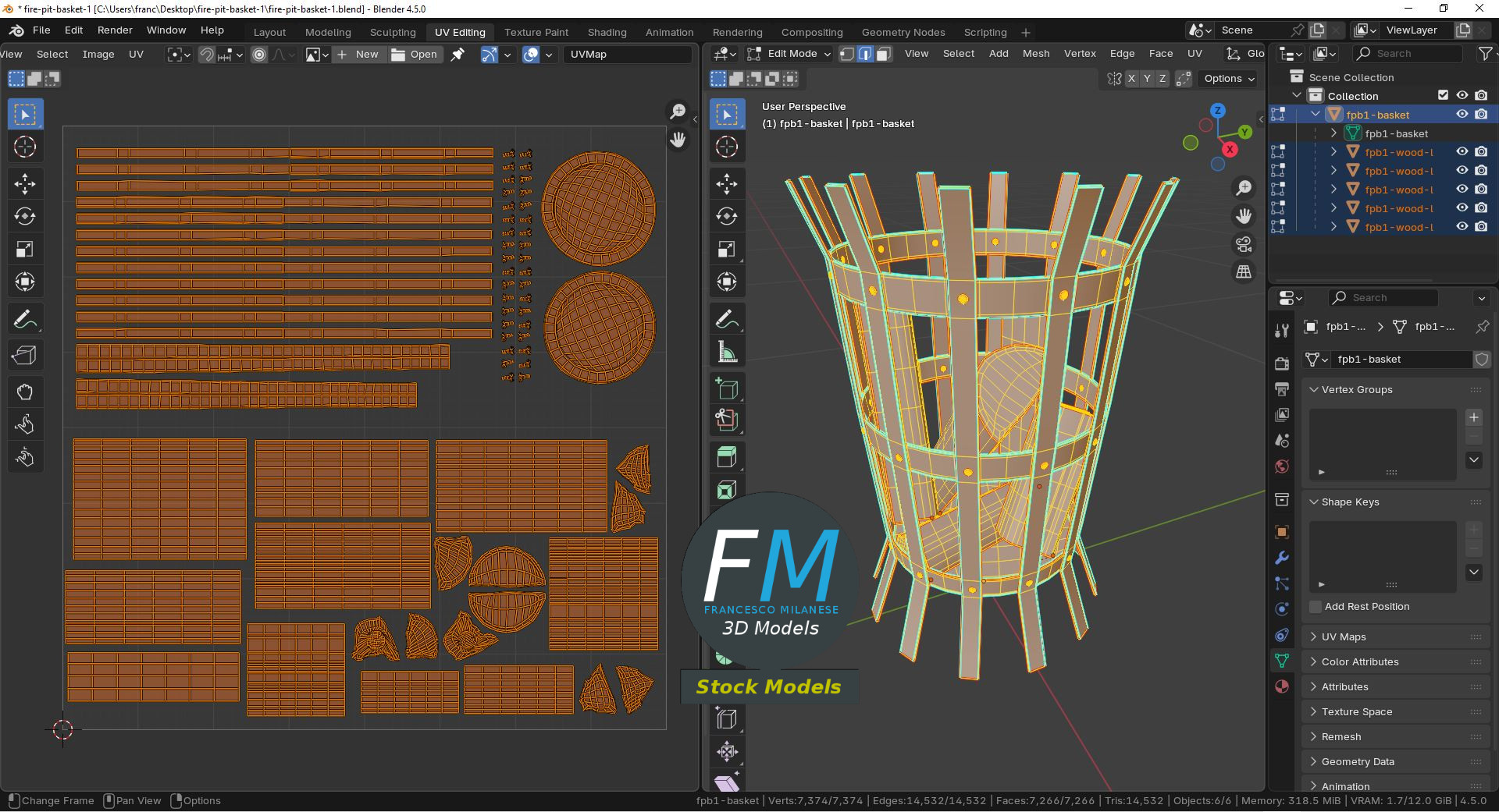 3D-Modell - Feuerkorb - 10