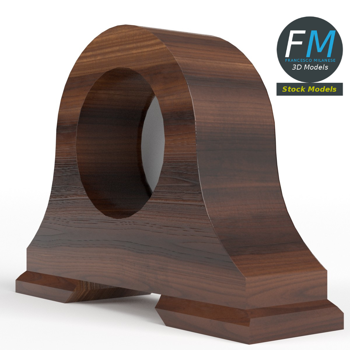 3D-Modell - Hölzerne Kaminuhr - 04