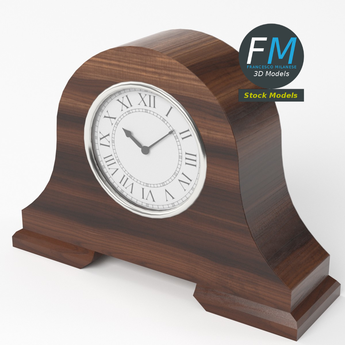 3D-Modell - Hölzerne Kaminuhr - 05